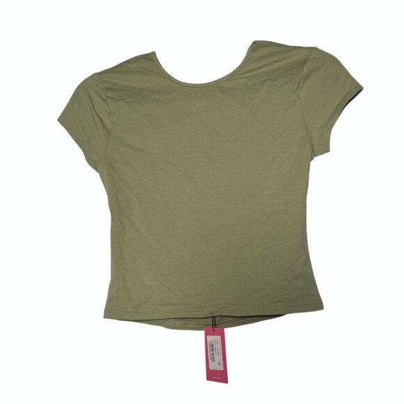 Edikted Green Open Back Top Short Sleeve Size Medium NWT - Picture 2 of 8